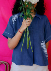 Saath Saath | Kala Cotton Leaf Shibori Top