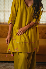 Antara Raahi — Chartreuse | Kurta Set