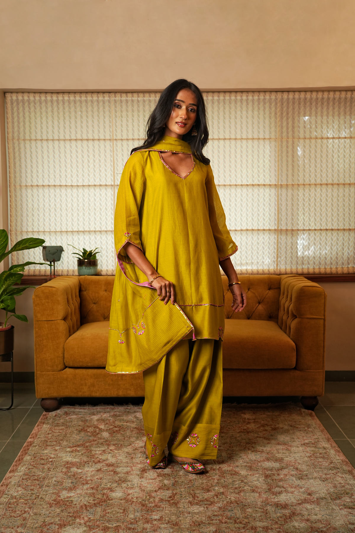 Antara Raahi — Chartreuse | Kurta Set