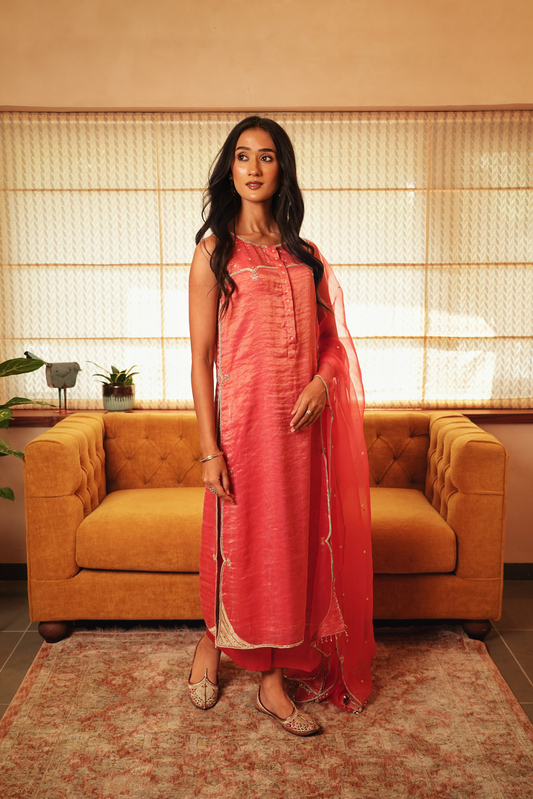 Antara Reva — Coral | Kurta Set