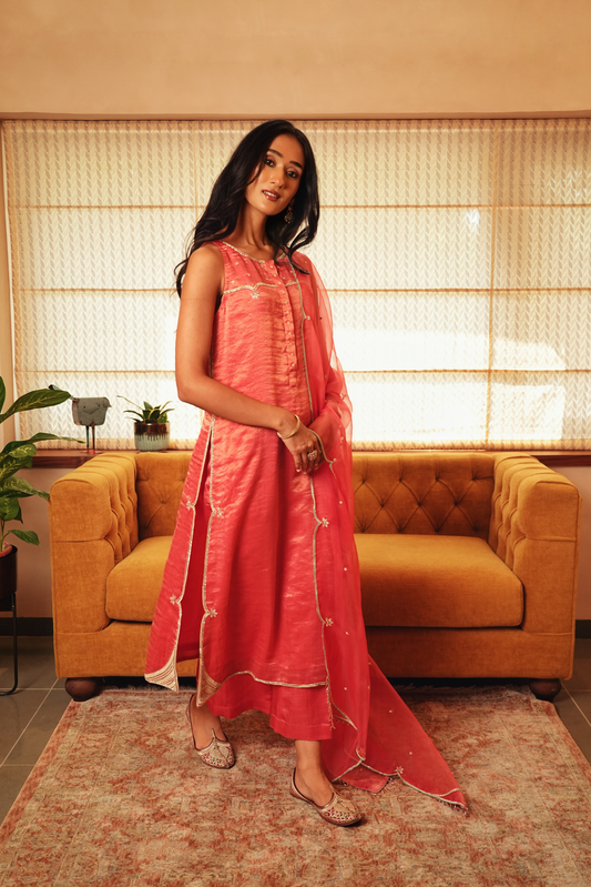 Antara Reva — Coral | Kurta Set
