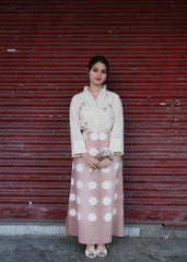Dusty Pink Clamp Dye A-Line Skirt