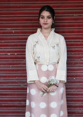 Dusty Pink Clamp Dye A-Line Skirt