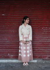 Dusty Pink Clamp Dye A-Line Skirt