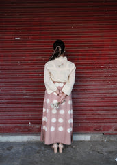 Dusty Pink Clamp Dye A-Line Skirt