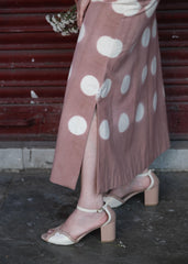 Dusty Pink Clamp Dye A-Line Skirt