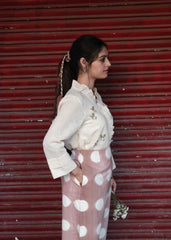 Dusty Pink Clamp Dye A-Line Skirt