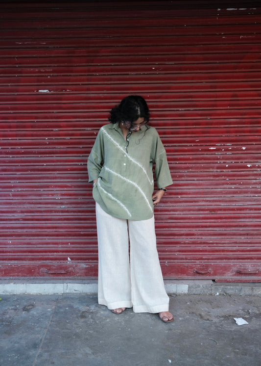 Sage Green Shibori Kala Cotton Co-ord Set