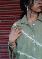Sage Green Shibori Kala Cotton Co-ord Set