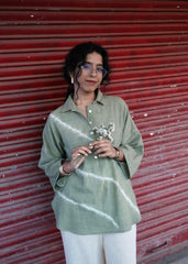 Sage Green Shibori Kala Cotton Co-ord Set