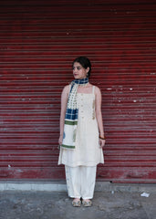 Cream Kala Cotton Lace Strap Kurta