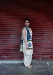 Cream Kala Cotton Lace Strap Kurta