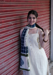 Cream Kala Cotton Lace Strap Kurta