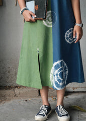 Blue Green Shibori Midi Dress