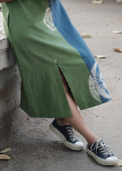 Blue Green Shibori Midi Dress