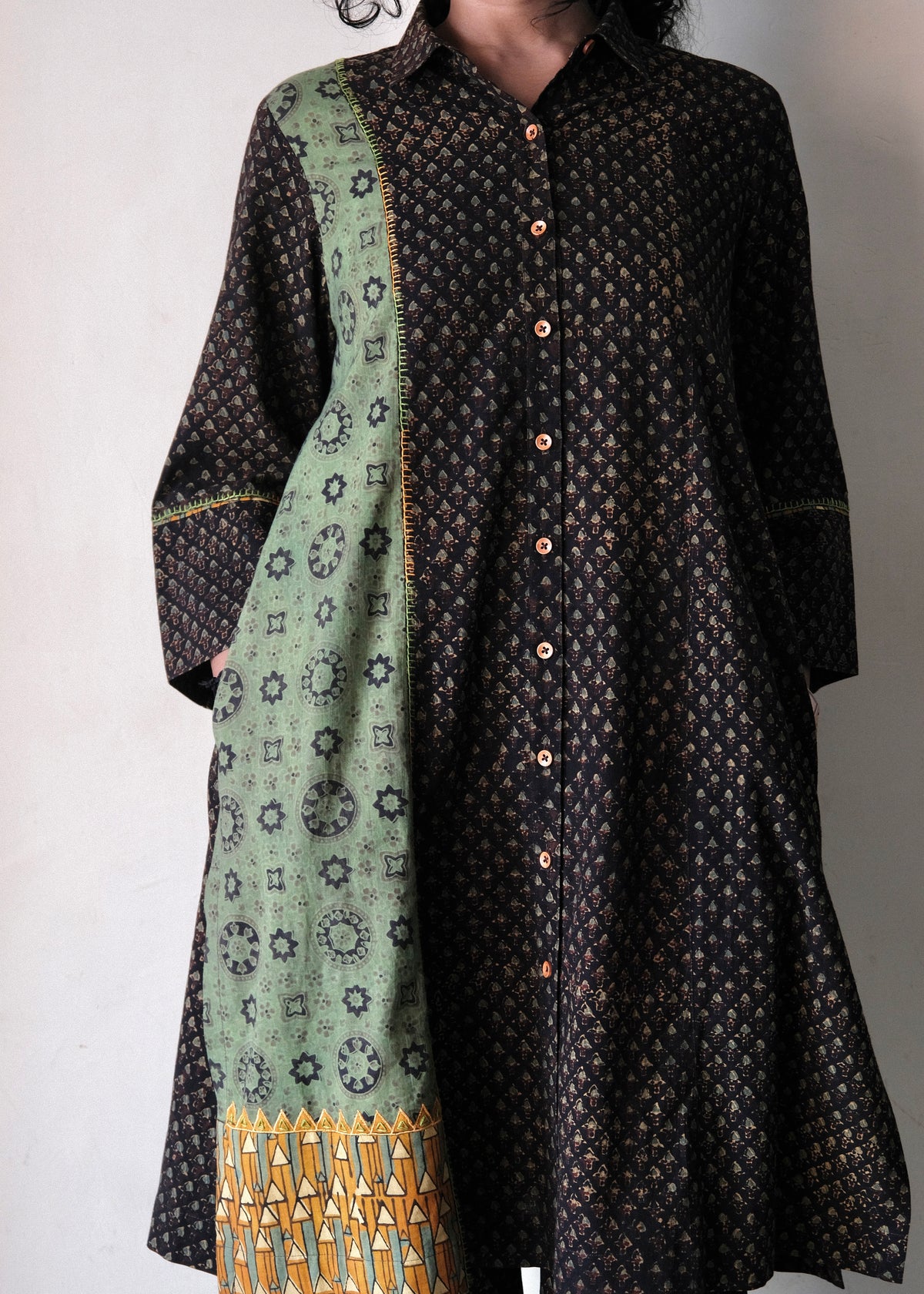 Black ajrakh multi print co ord set