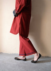 Madder red Bhuj cotton co ord set