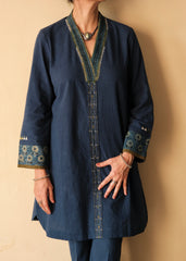 Indigo blue Bhuj cotton co ord set