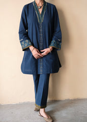 Indigo blue Bhuj cotton co ord set