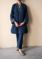Indigo blue Bhuj cotton co ord set