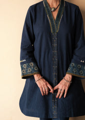Indigo blue Bhuj cotton co ord set