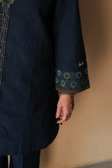 Indigo blue Bhuj cotton co ord set