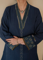 Indigo blue Bhuj cotton co ord set