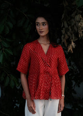 Crimson Wrap · Peplum Top