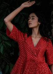 Crimson Wrap · Peplum Top