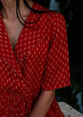 Crimson Wrap · Peplum Top