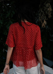 Crimson Wrap · Peplum Top