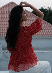 Crimson Wrap · Peplum Top