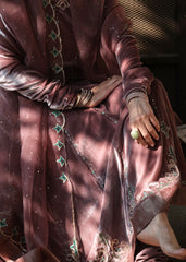 Ibtidā Hand-Embroidered Velvet Anarkali in Dusty Mauve