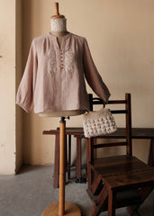 Beige Dori Bloom Top · Gauze Cotton