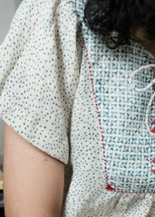 Ivory & Indigo Ajrakh Print Linen Top