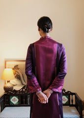 Magenta Pink & Purple Daani Mashru Kurta with Cotton Satin Salwar & Leheriya dupatta