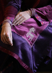 Magenta Pink & Purple Daani Mashru Kurta with Cotton Satin Salwar & Leheriya dupatta
