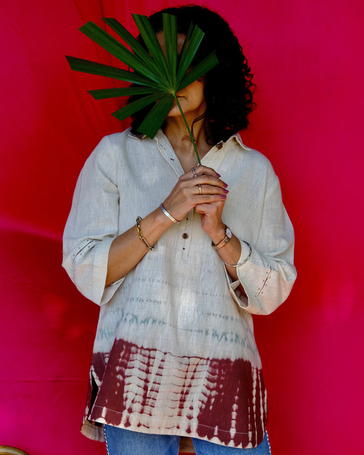 Saath Saath | Cream Kala Cotton Shibori Tunic