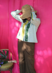 Saath Saath | Ivory Green Check Kala Cotton Top