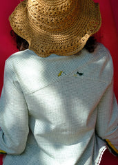 Saath Saath | Ivory Green Check Kala Cotton Top