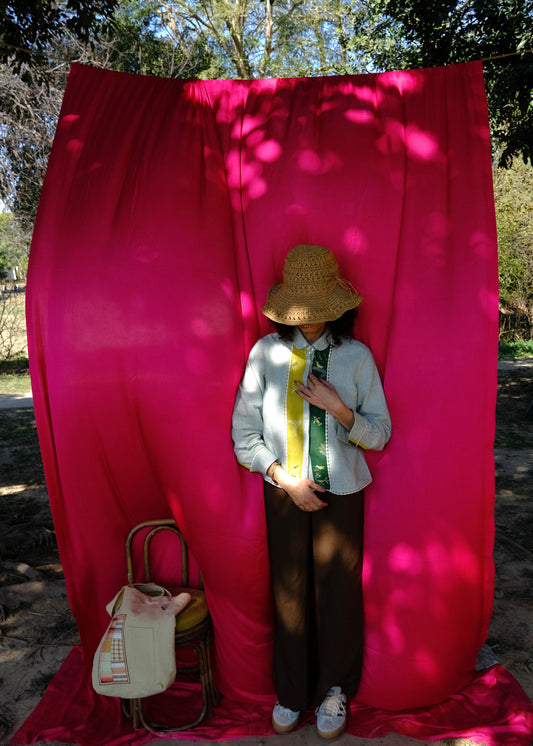 Saath Saath | Ivory Green Check Kala Cotton Top