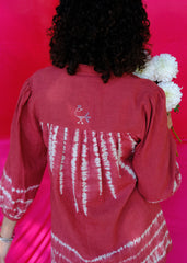 Saath Saath | Old Rose Shibori Kala Cotton Tunic