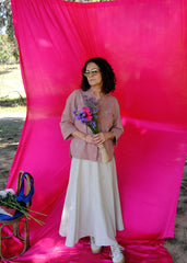 Saath Saath | Dusty Pink Kala Cotton Frill Overlap Top