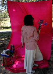 Saath Saath | Dusty Pink Kala Cotton Frill Overlap Top