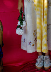 Saath Saath | Daffodil Yellow Check Kala Cotton Midi Dress
