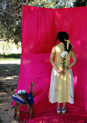 Saath Saath | Daffodil Yellow Check Kala Cotton Midi Dress