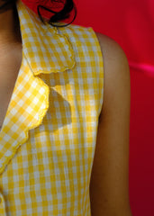 Saath Saath | Daffodil Yellow Check Kala Cotton Midi Dress