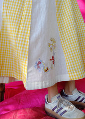 Saath Saath | Daffodil Yellow Check Kala Cotton Midi Dress