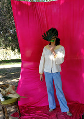 Saath Saath | Cream Kala Cotton Sailor Collar Top