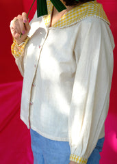 Saath Saath | Cream Kala Cotton Sailor Collar Top